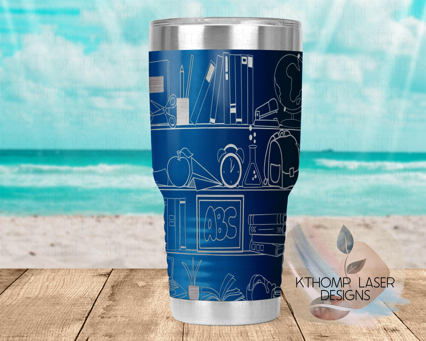 School Shelves Laser Engraved Full Wrap for 20oz & 30oz Tumblers, Digital Download, Teacher Gift, Seamless Design, Laser Rotary SVG DXF