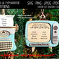 Retro Typewriter and Retro TV Bundle Family Christmas Ornaments SVG, PNG