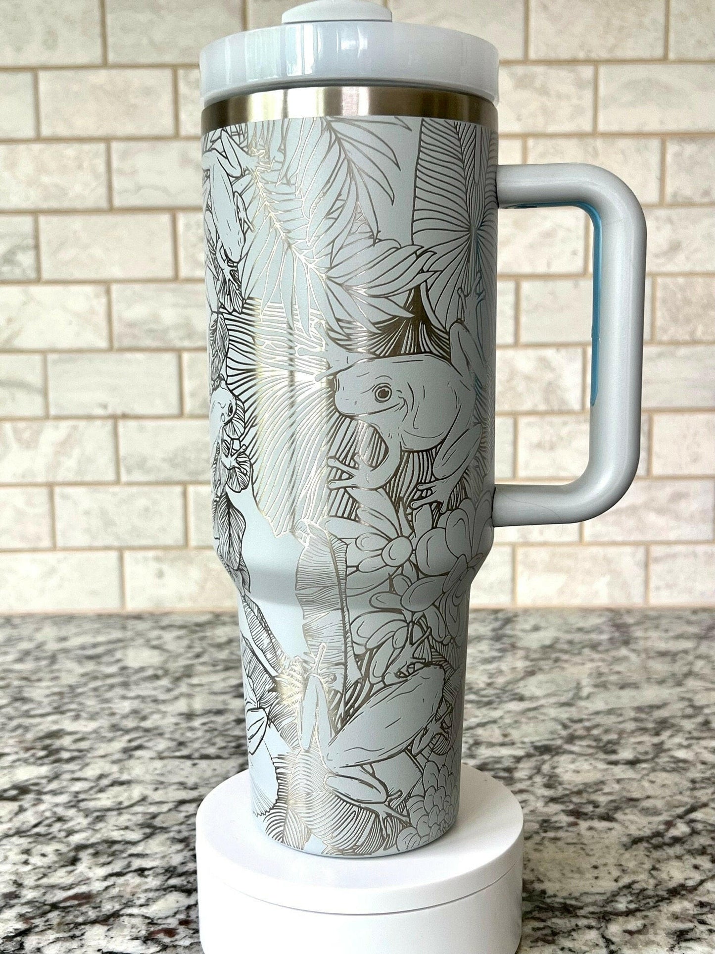 Tree Frogs Laser Engraved Full Wrap Design for 40oz Tumbler, Digital Download, SVG, Seamless Design, Tumbler Wrap For Laser Rotary