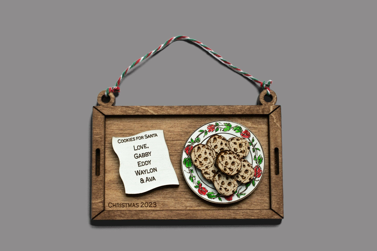 Family Serving Tray Cookies Christmas Ornament SVG, PNG