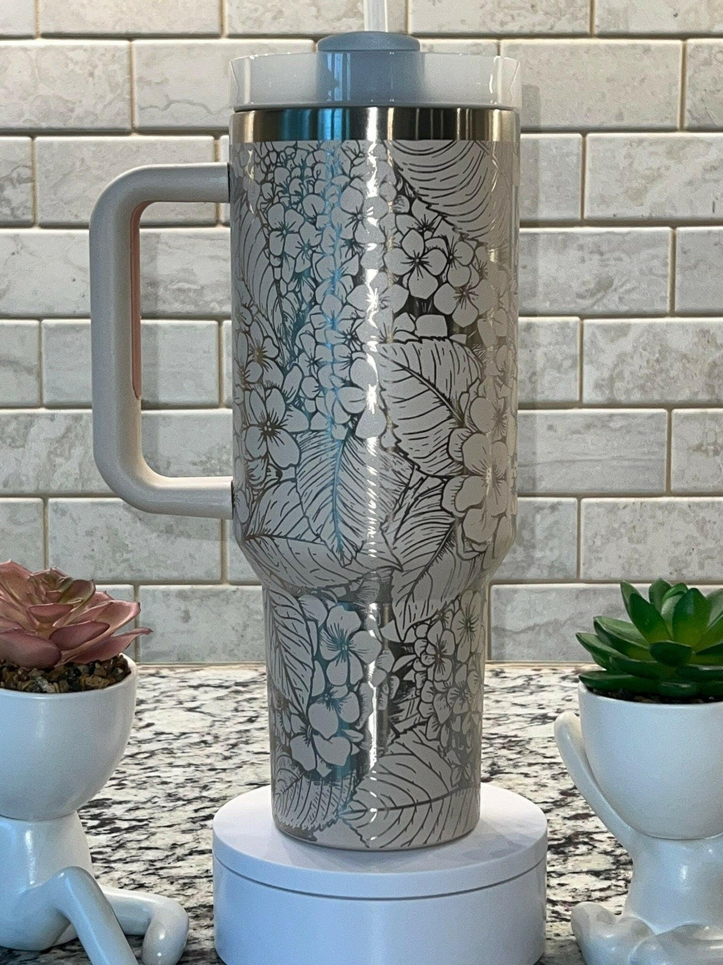 Hydrangeas Laser Engraved Full Wrap Design for 40oz Tumbler, Digital Download, SVG, Floral Seamless Design, Tumbler Wrap For Laser Rotary