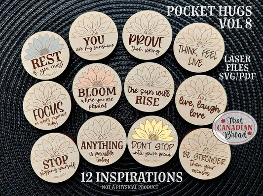 POCKET TOKENS Vol 8 , Pocket Hugs, 12 tokens, Affirmation, Reassurance, Inspirational, recovery, addiction, mental health,