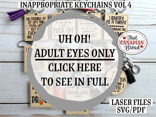 Inappropriate Keychains Vol 4, Adult Humor, Adult Humour, Inappropriate, Laser file, SVG, PDF