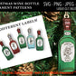Christmas Wine Bottle Ornaments SVG, PNG