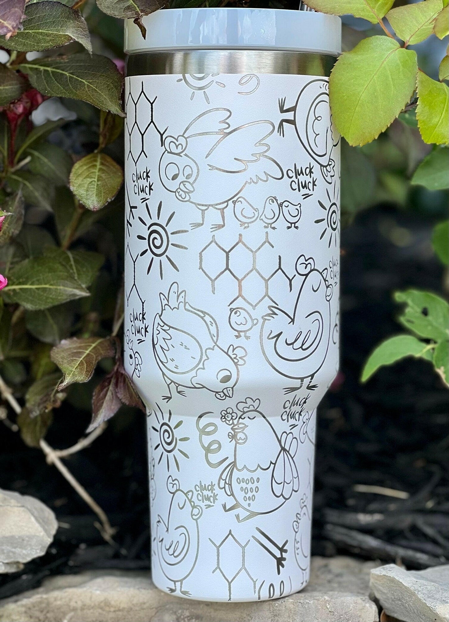 Chicken Doodles Hens Laser Engraved Full Wrap Design for 40oz Tumbler, Digital Download, SVG, Seamless Design, Tumbler Wrap For Laser Rotary