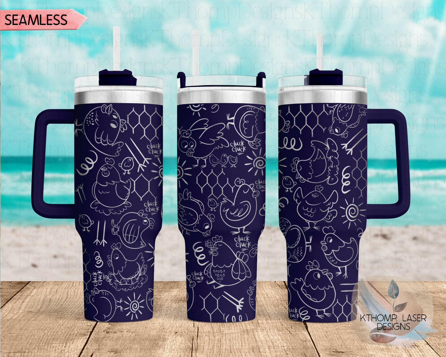 Chicken Doodles Hens Laser Engraved Full Wrap Design for 40oz Tumbler, Digital Download, SVG, Seamless Design, Tumbler Wrap For Laser Rotary