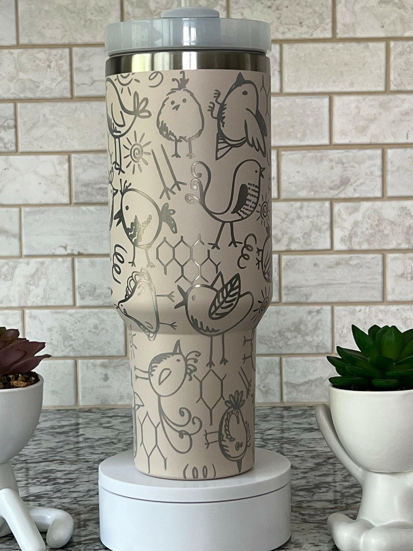 Bird Doodles Laser Engraved Full Wrap Design for 40oz Tumbler, Digital Download, SVG, Seamless Design, Tumbler Wrap For Laser Rotary