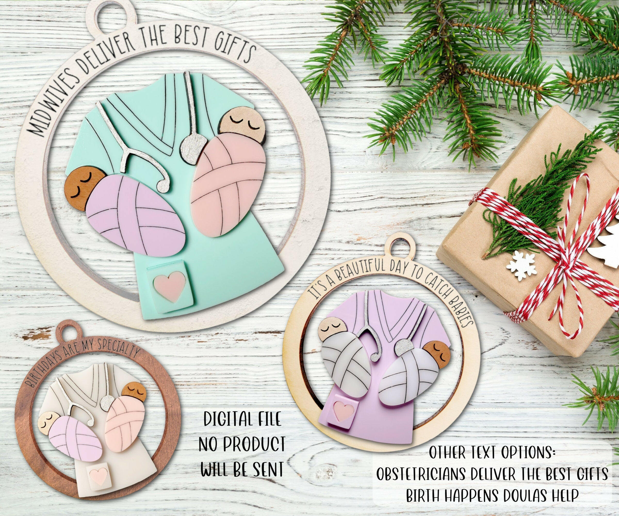 Midwives Christmas Ornaments SVG File, Doulas Christmas ornament SVG F ...