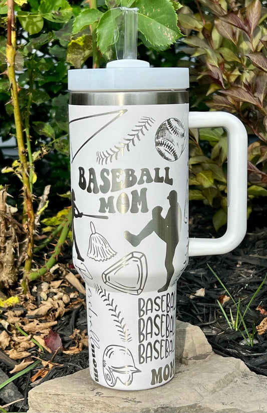 Baseball Mom Laser Engraved Full Wrap Design for 40oz Tumbler, Digital Download, SVG, Seamless Design, Tumbler Wrap For Laser Rotary