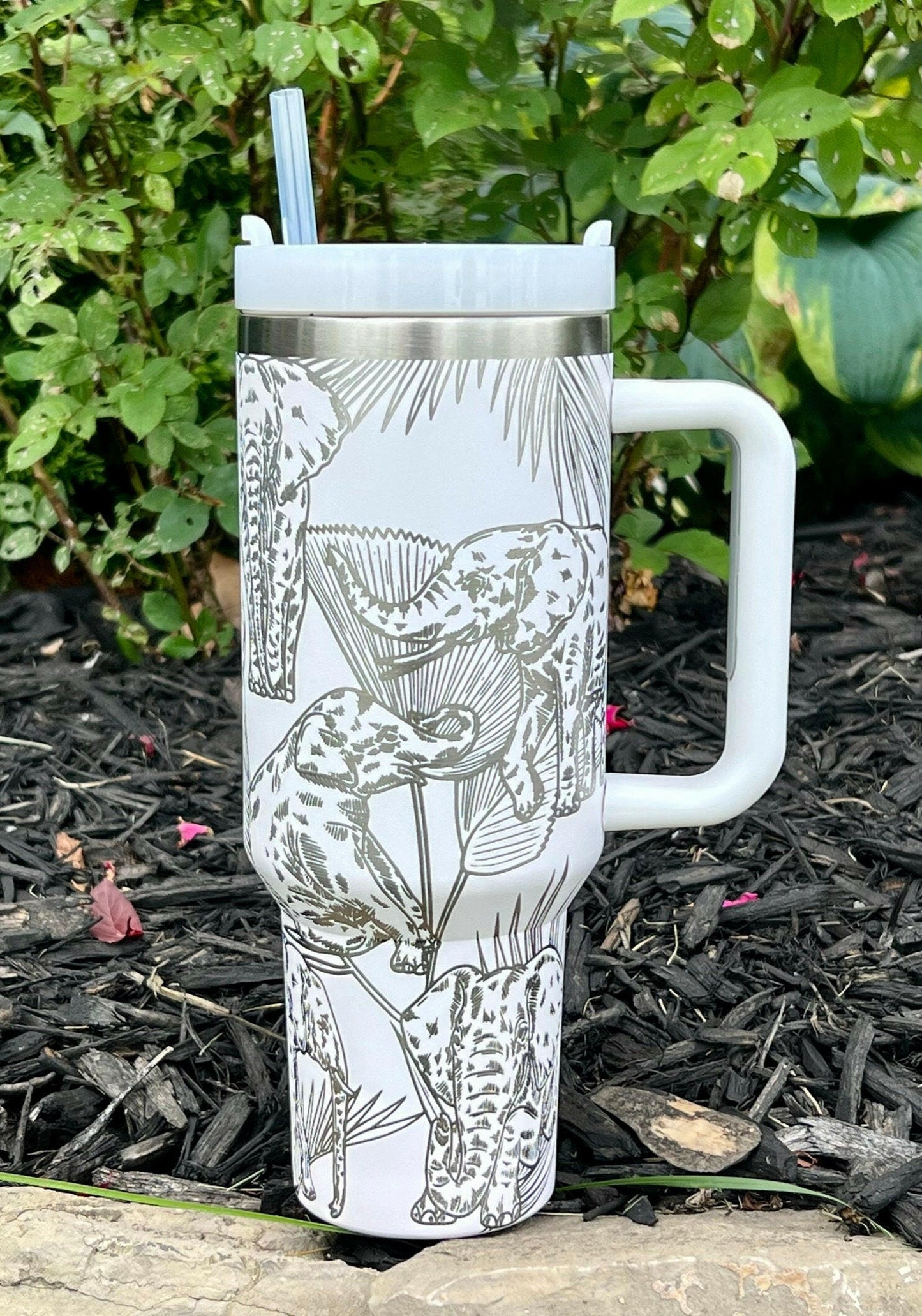 Elephants Laser Engraved Full Wrap Design for 40oz Tumbler, Digital Download, SVG, Seamless Design, Tumbler Wrap For Laser Rotary