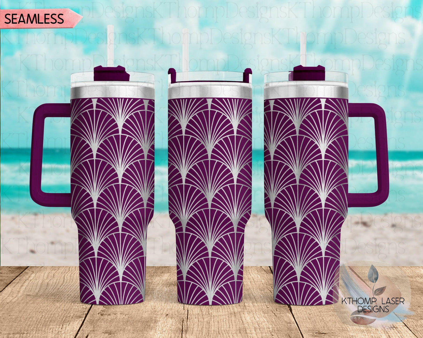 Boho Shells Pattern Laser Engraved Full Wrap for 40oz Tumbler, Digital Download, SVG, Seamless Design, Tumbler Wrap For Laser Rotary