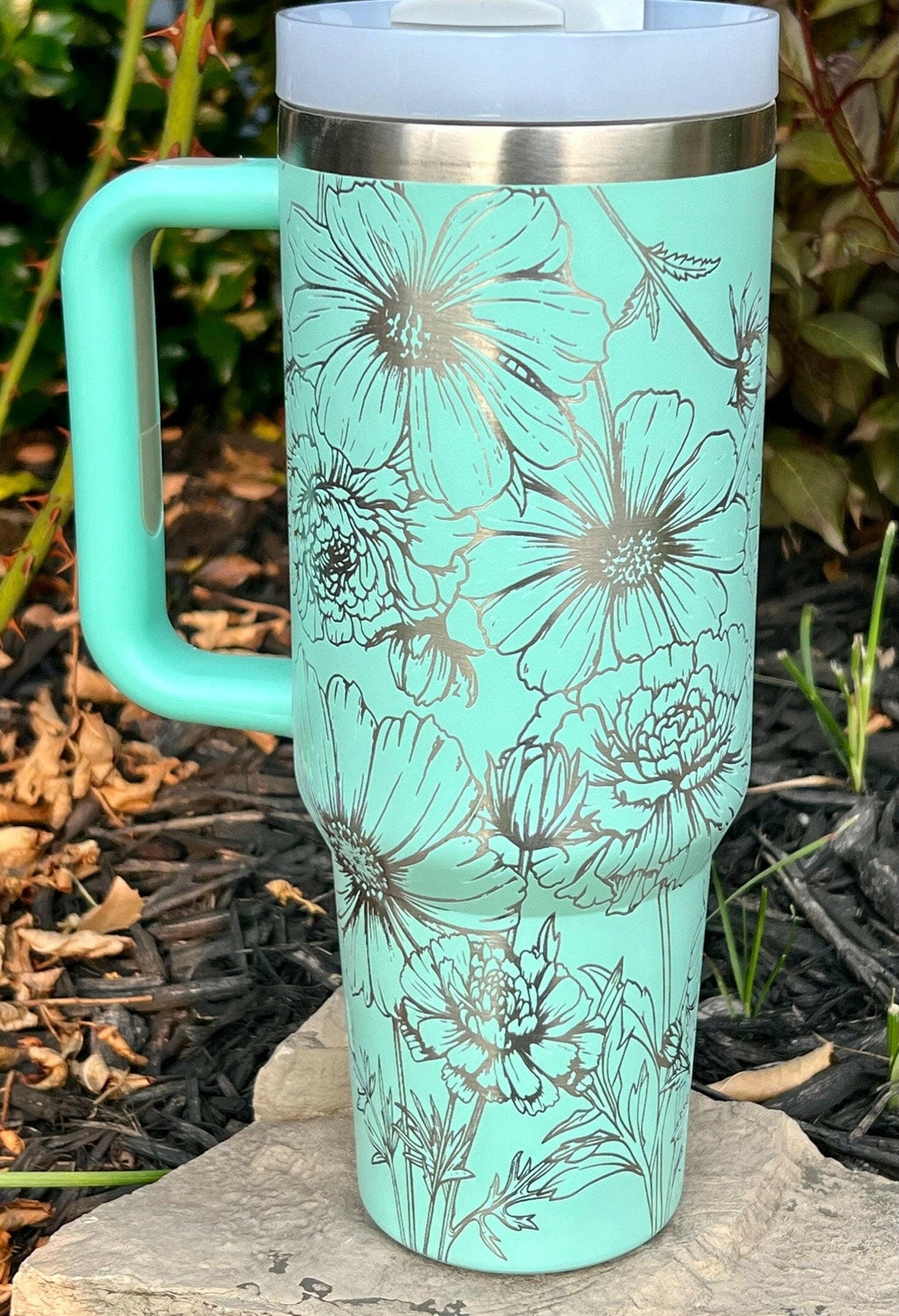 Marigolds & Cosmos Laser Engraved Full Wrap Design for 40oz Tumbler, Digital Download, SVG, Seamless Design, Tumbler Wrap For Laser Rotary