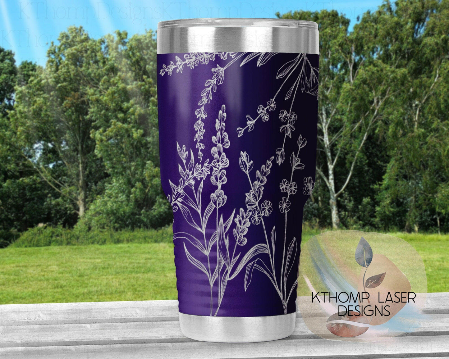 Lavender Laser Engraved Full Wrap Design for 20oz & 30oz Tumblers, Digital Download, SVG, Seamless Design, Tumbler Wrap For Rotary