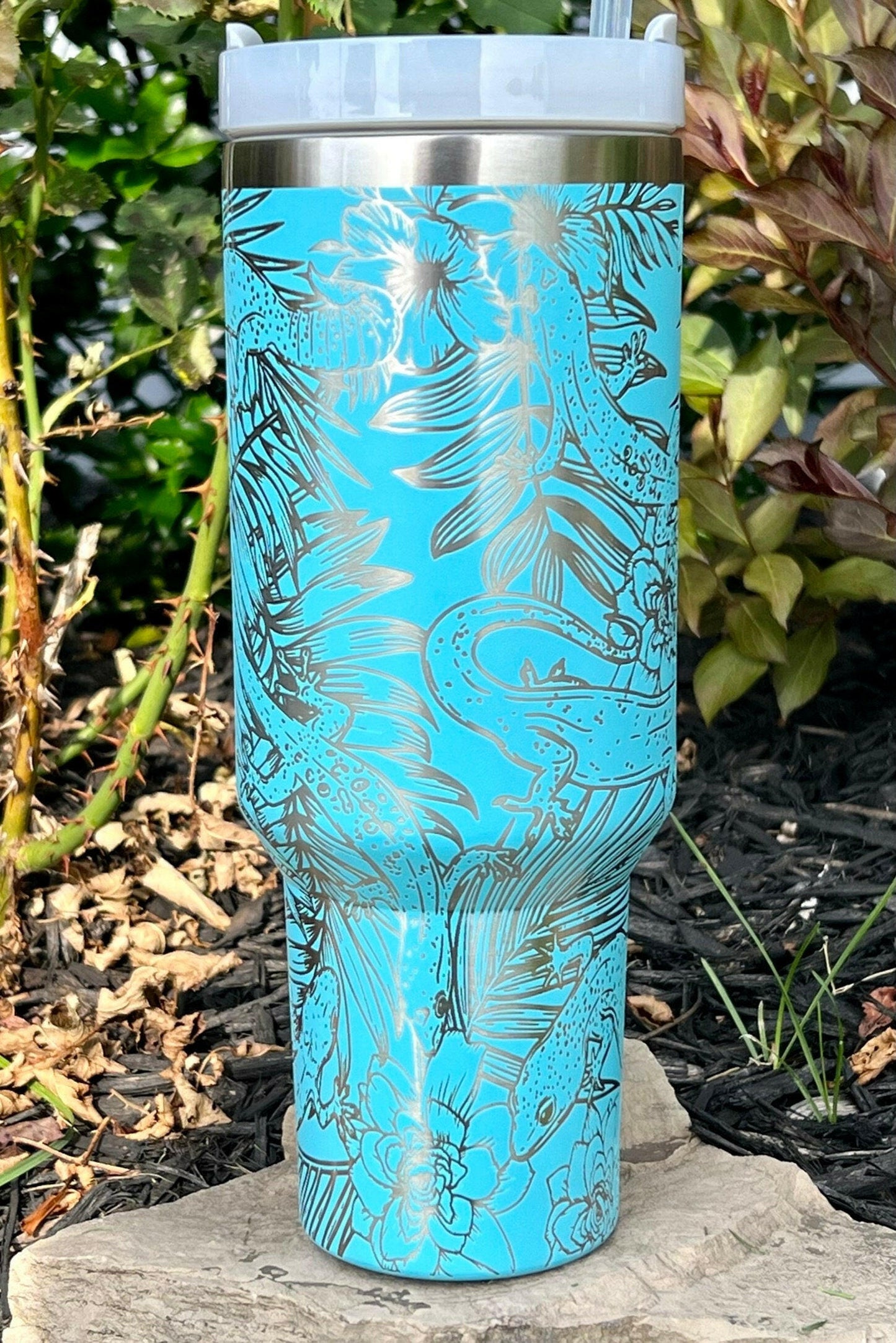 Geckos Laser Engraved Full Wrap Design for 40oz Tumbler, Digital Download, SVG, Seamless Design, Tumbler Wrap For Laser Rotary