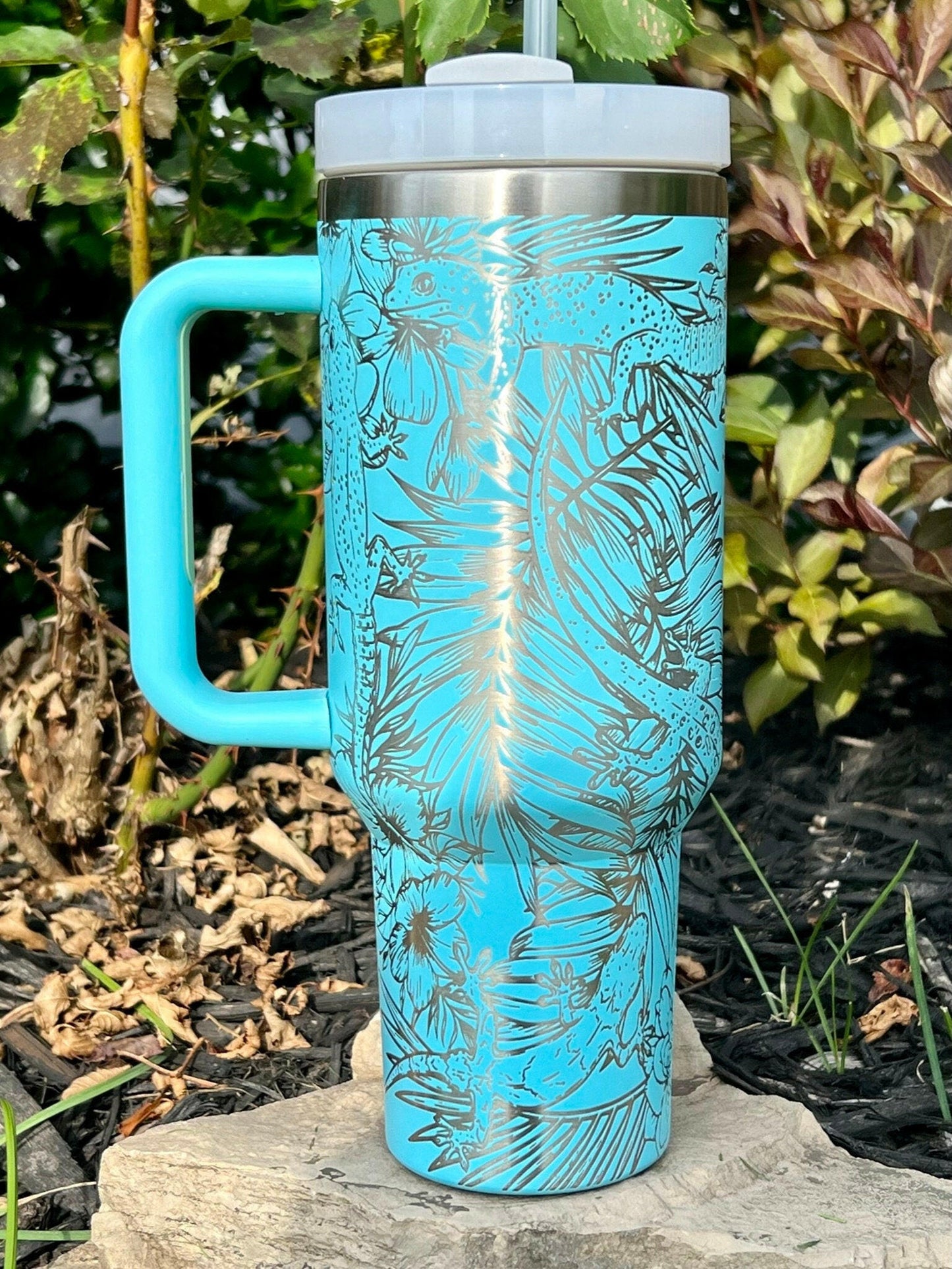 Geckos Laser Engraved Full Wrap Design for 40oz Tumbler, Digital Download, SVG, Seamless Design, Tumbler Wrap For Laser Rotary