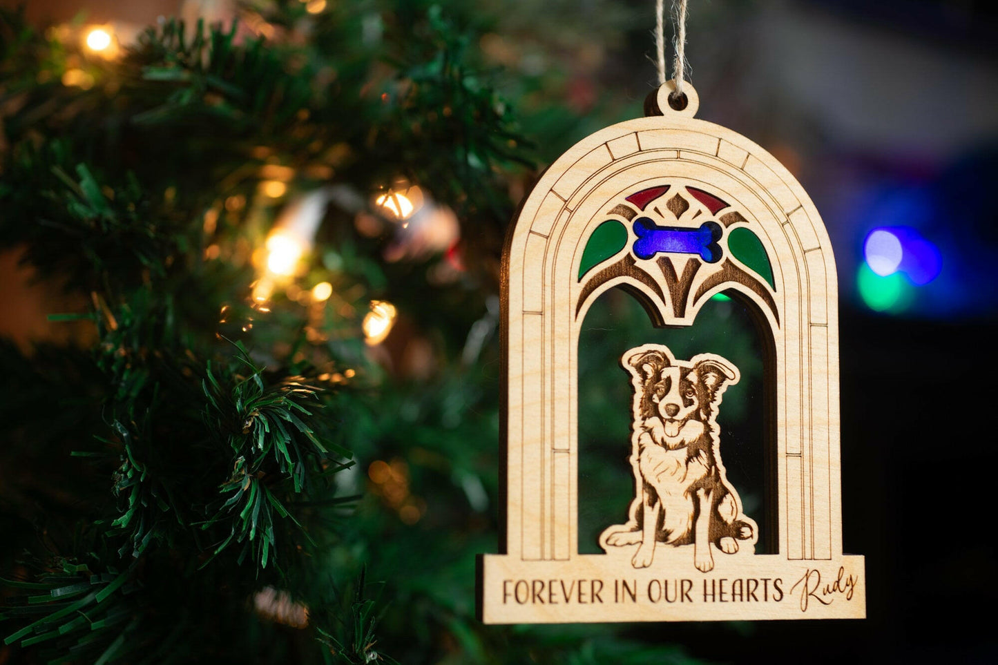 Dog Breed Christmas Stained Glass Memorial Ornament  SVG/PNG (52 Breeds)