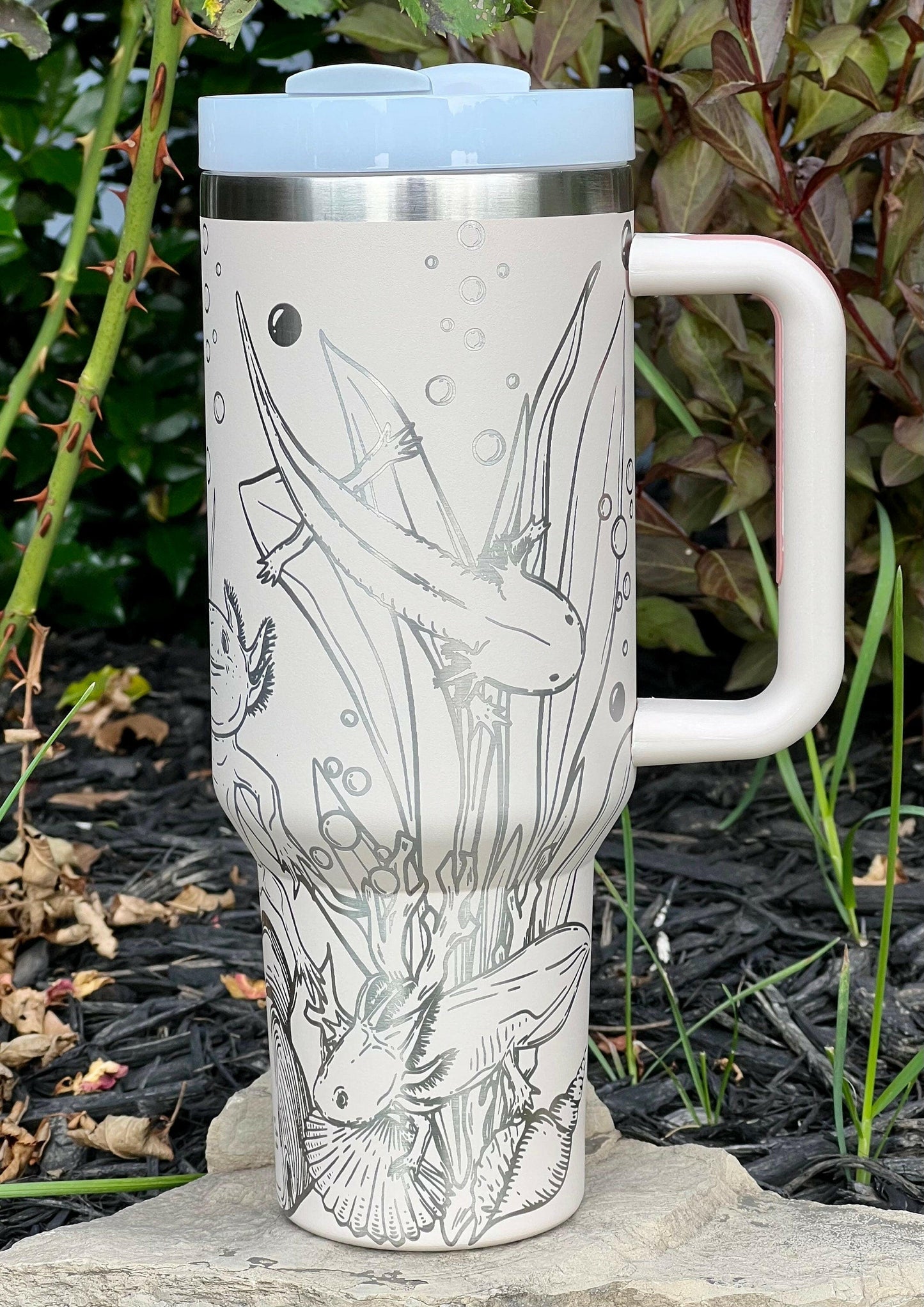 Axolotls Laser Engraved Full Wrap Design for 40oz Tumbler, Digital Download, SVG, Seamless Design, Tumbler Wrap For Laser Rotary