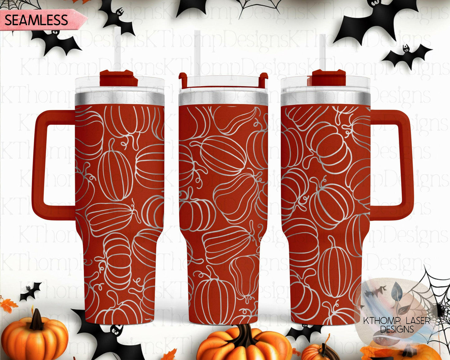 Pumpkin Burst Fall Doodles Laser Engraved Full Wrap Design for 40oz Tumbler, Digital Download, Seamless Design, SVG Wrap For Laser Rotary