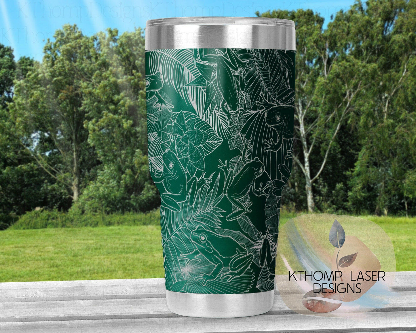 Tree Frogs Laser Engraved Full Wrap Design for 20oz & 30oz Tumblers, Digital Download, SVG, Seamless Frogs Design, Tumbler Wrap For Rotary