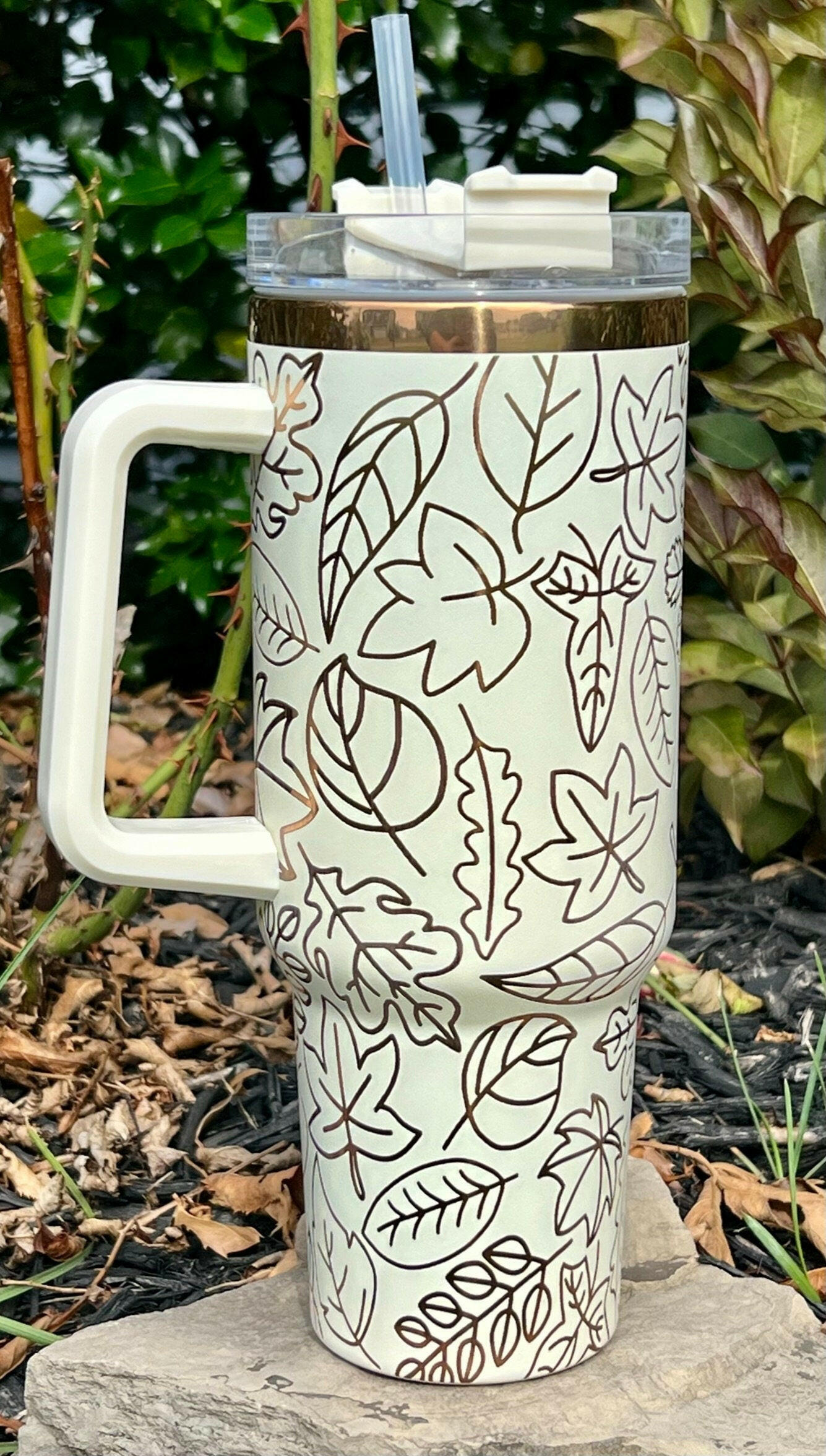 Fall Leaves Doodles Laser Engraved Full Wrap Design for 40oz Tumbler, Digital Download, Seamless Design, SVG Wrap For Laser Rotary