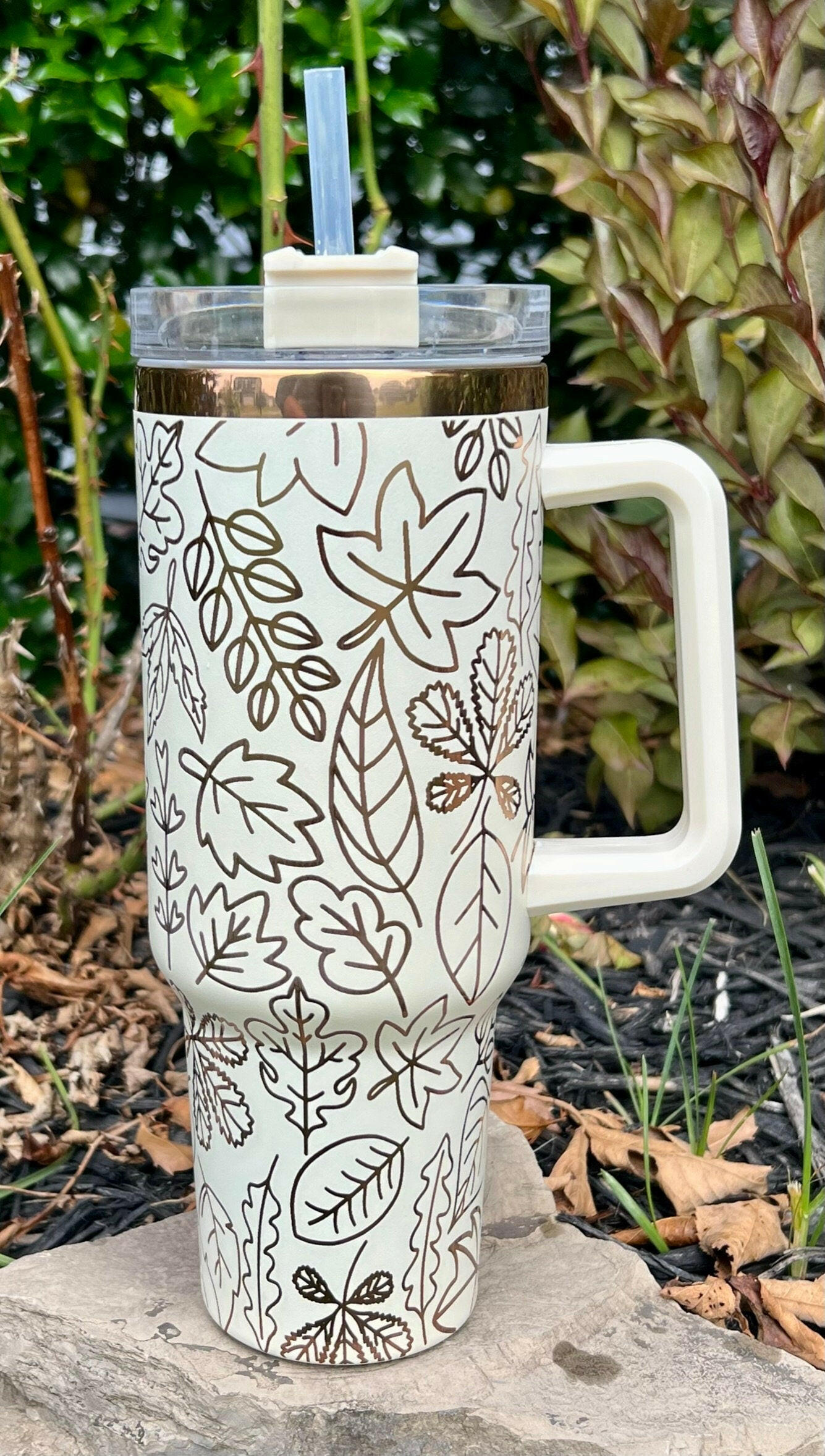 Fall Leaves Doodles Laser Engraved Full Wrap Design for 40oz Tumbler, Digital Download, Seamless Design, SVG Wrap For Laser Rotary