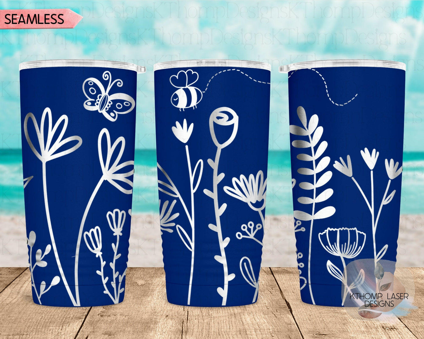 Floral Garden Laser Engraved Full Wrap Design for 20oz & 30oz Tumblers, Digital Download, SVG, Seamless Design, Tumbler Wrap For Rotary