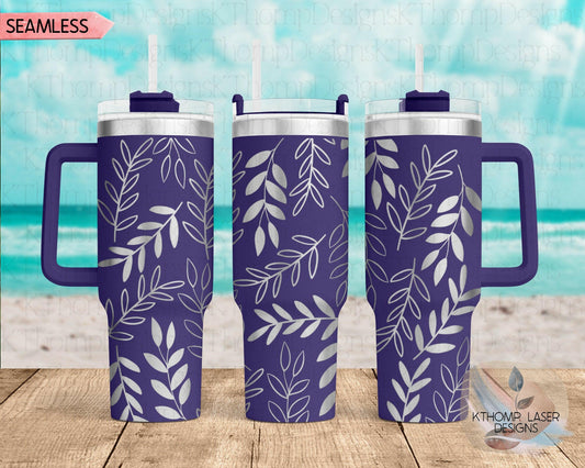 Abstract Leaves Laser Engraved Full Wrap for 40oz Tumbler, Digital Download, SVG, Seamless Design, Tumbler Wrap For Laser Rotary