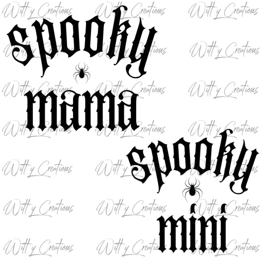 Spider Spooky Mama & Mini PNG Digital Download