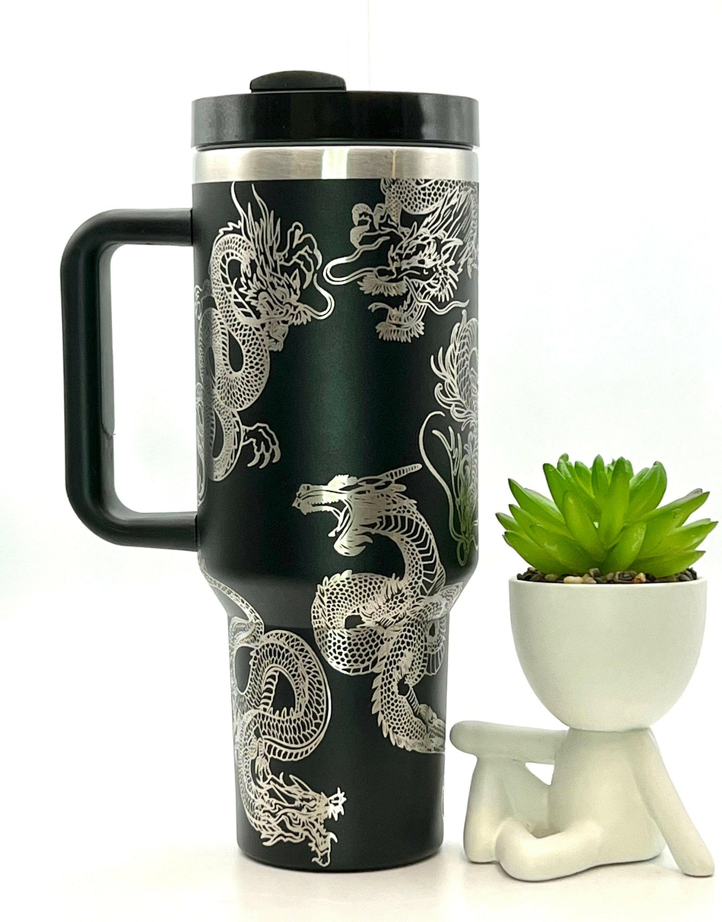 Dragons Laser Engraved Full Wrap Design for 40oz Tumbler, Digital Download, SVG, Fantasy Seamless Design, Tumbler Wrap For Laser Rotary