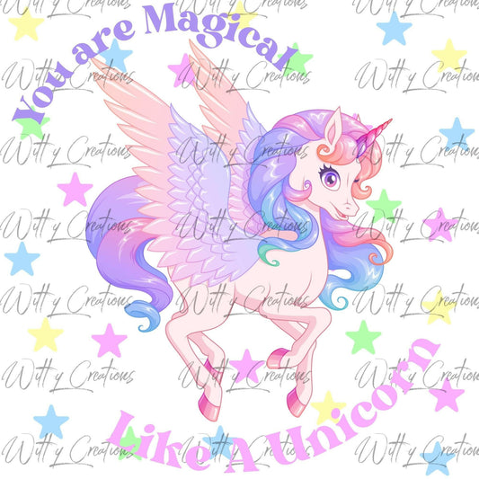 Magical Unicorn PNG Digital Download - Whimsical Wall Art Print- Fantasy Nursery Decor- Unicorn Print- DIY Unicorn Gift- Magical Room Decor