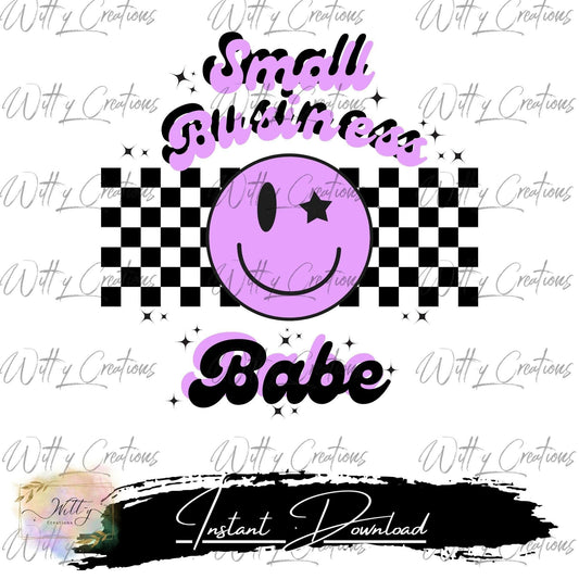 Small Business Babe Smiley Face PNG Digital Download- Instant Download- Entrepreneur Clipart- Boss Lady Art- Female Business Owner Graphic