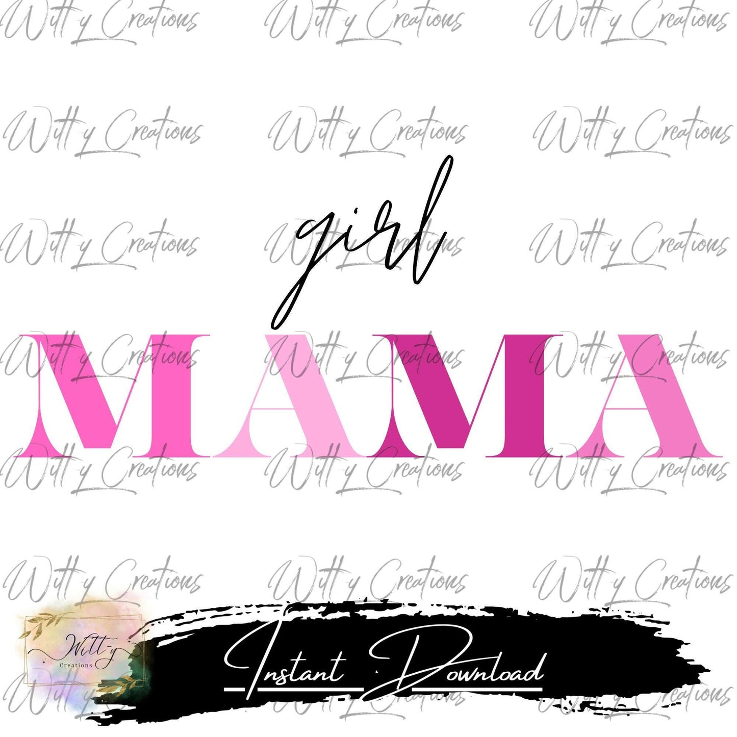 Adorable Girl Mama PNG - Instant Digital Download - Motherhood Joy - Nursery Decor - Printable Art