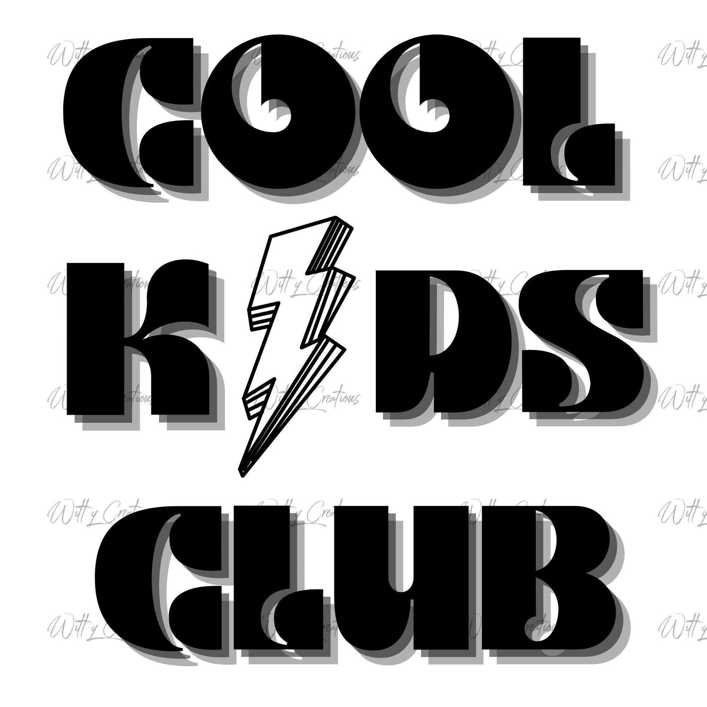 Fun Cool Kids Club PNG Digital Download - Trendy Children's Art Print - Instant Printable Poster - Playroom Wall Art - DIY Home Decor