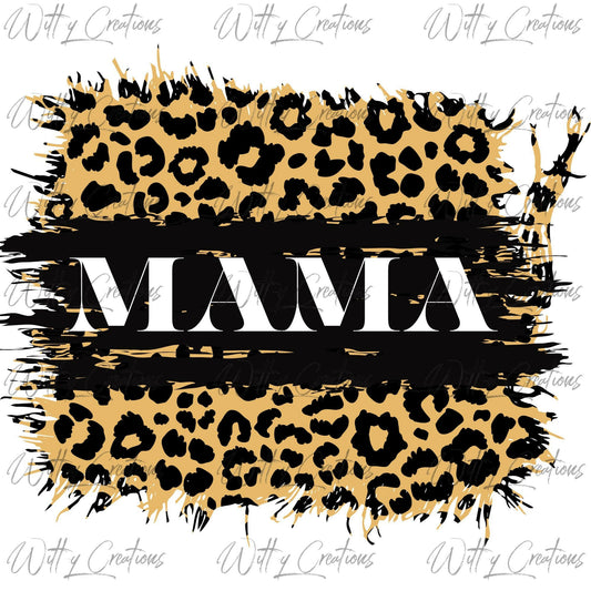 Leopard Mama Digital Download- Trendy Animal Print PNG Art- Instant Print Wall Decor- Wild Cat Nursery Poster- DIY Leopard Print Mom Gift