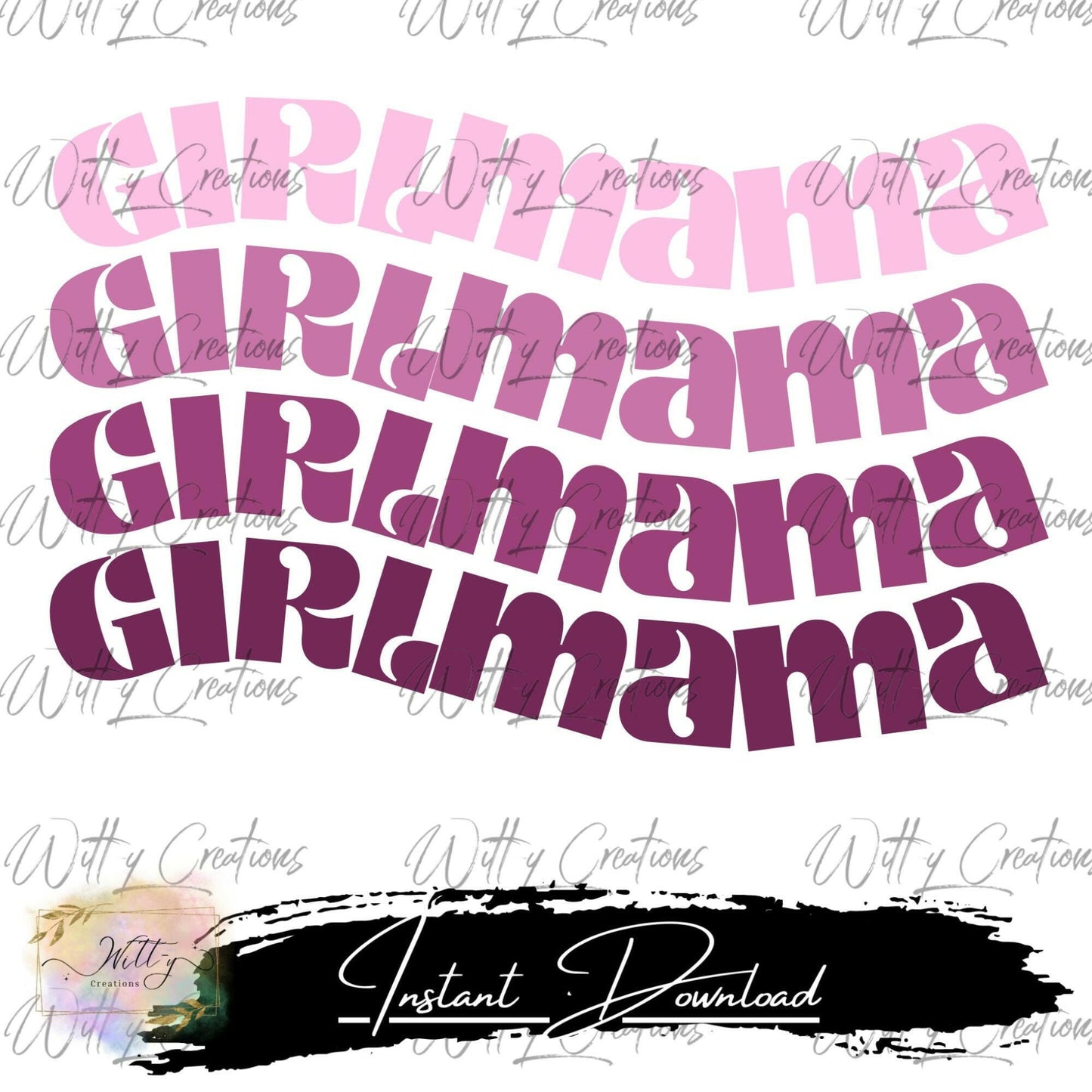 Girl Mama Digital Download | Mother Daughter Clipart | Mom Life PNG | Instant Printable Art | Nursery Decor | Motherhood Gift