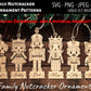 Family Nutcracker Christmas Ornaments SVG, PNG