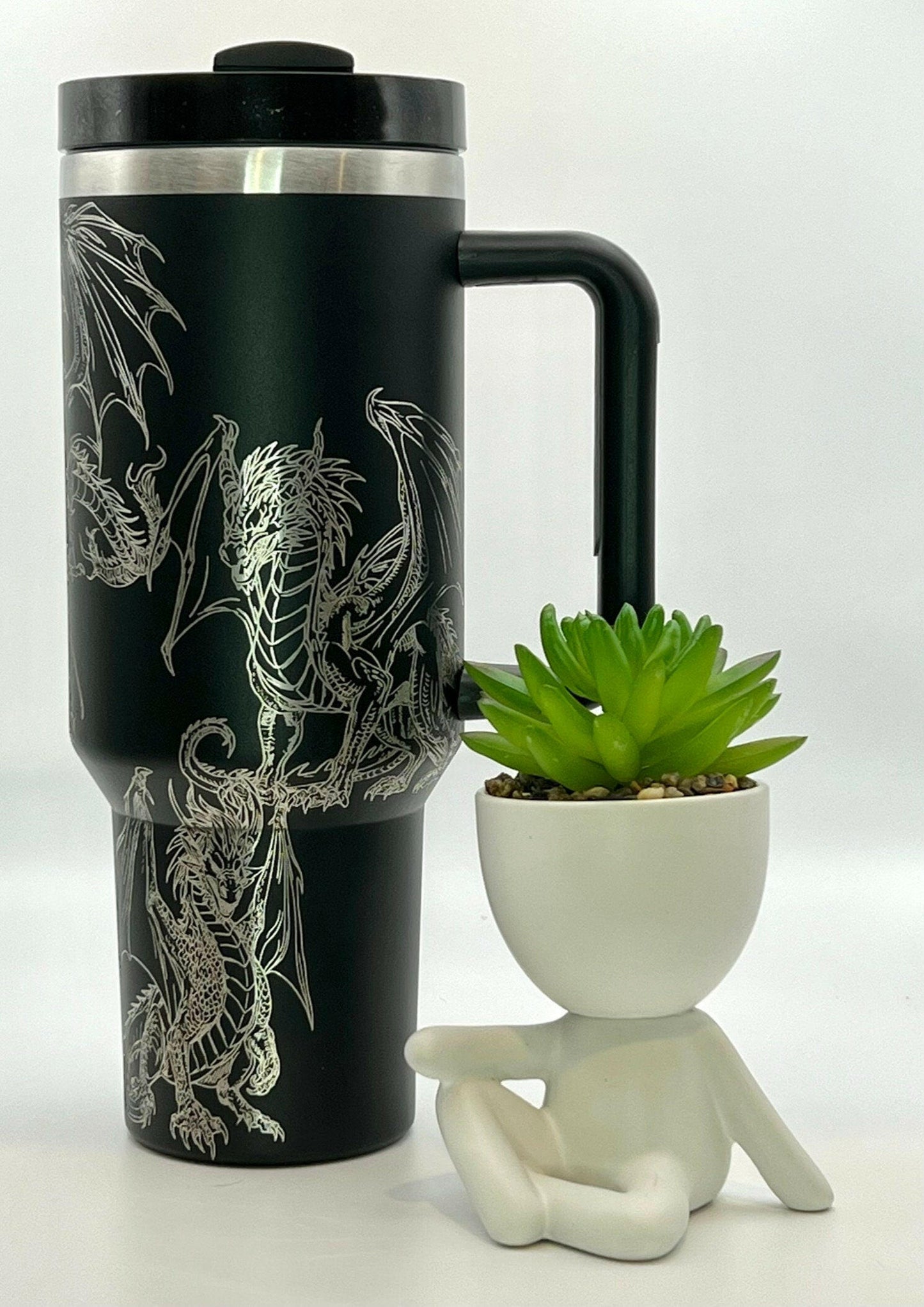 Fantasy Dragons Laser Engraved Full Wrap Design for 40oz Tumbler, Digital Download, SVG, Seamless Design, Tumbler Wrap For Laser Rotary