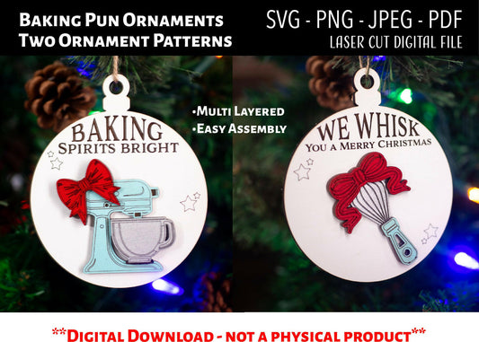 Baking Pun Christmas Ornaments SVG, PNG