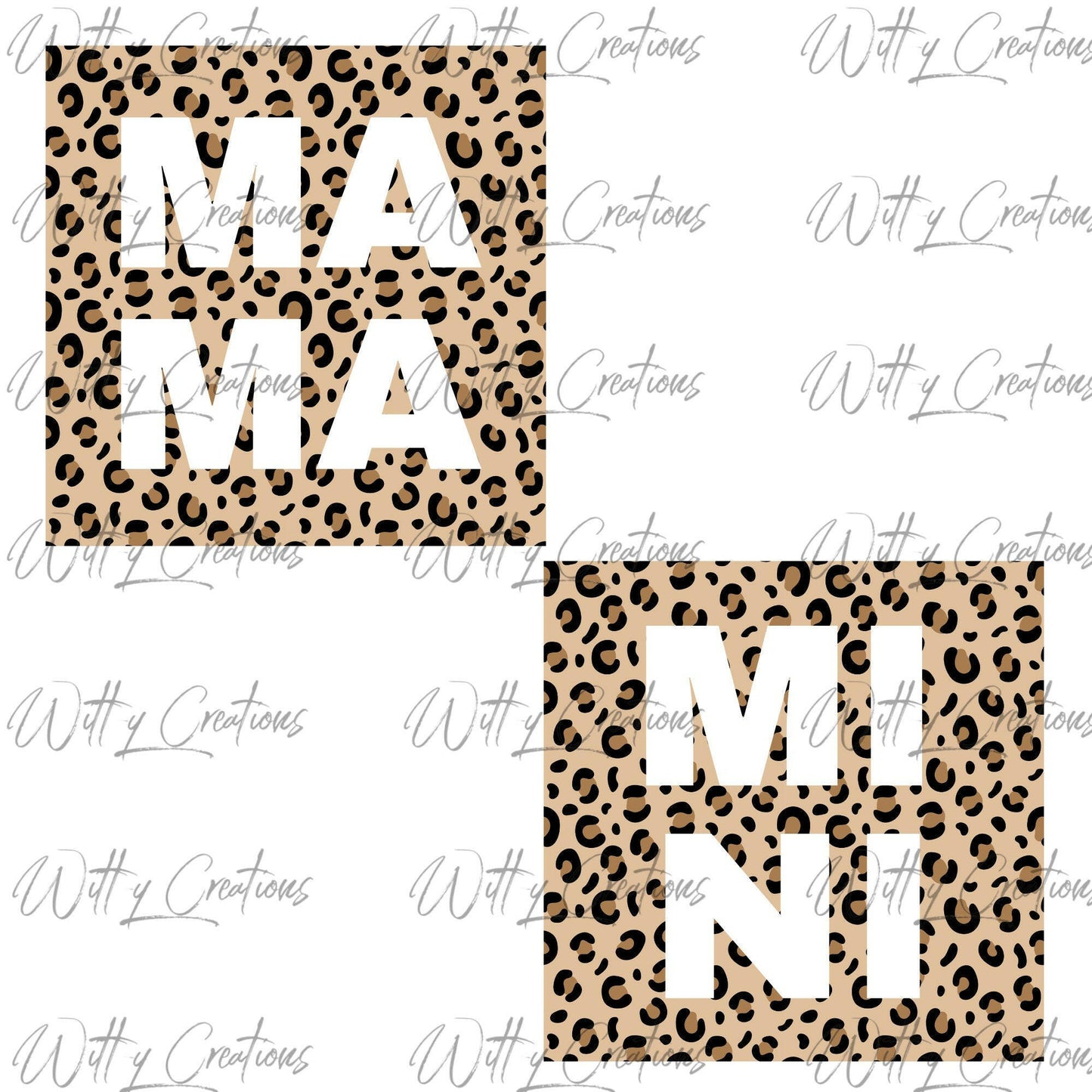 Leopard Print Mama and Mini PNG Digital Download