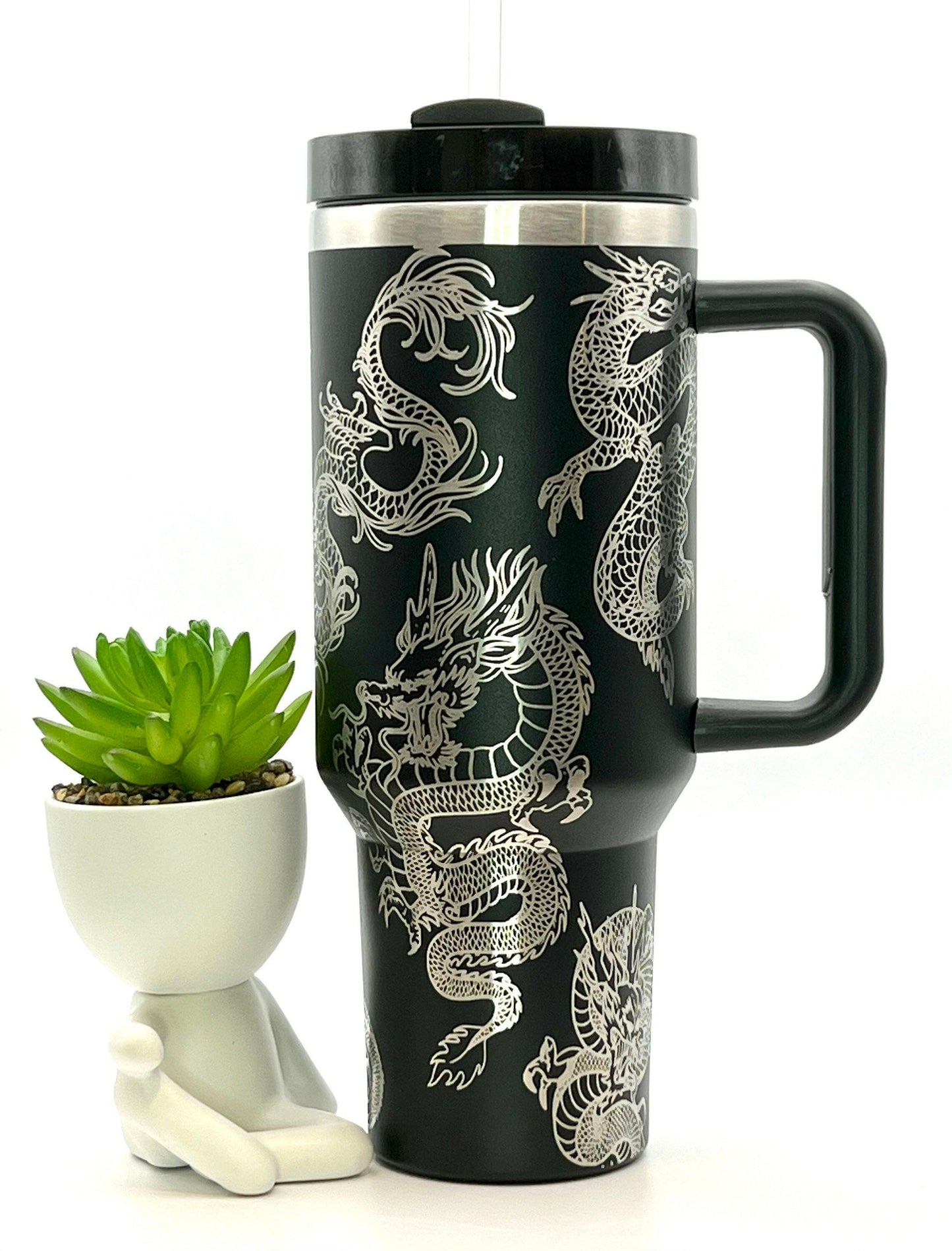 Dragons Laser Engraved Full Wrap Design for 40oz Tumbler, Digital Download, SVG, Fantasy Seamless Design, Tumbler Wrap For Laser Rotary