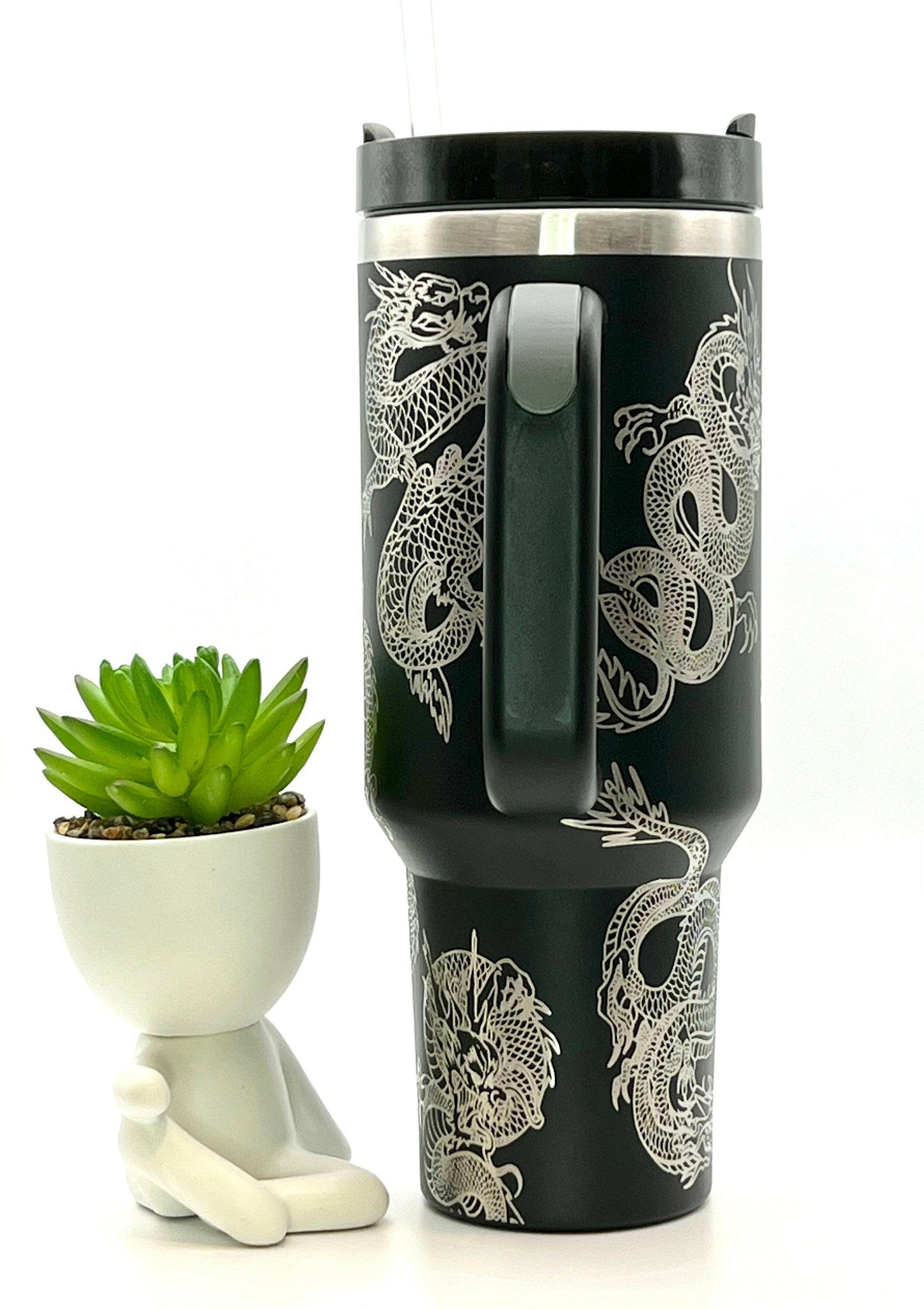 Dragons Laser Engraved Full Wrap Design for 40oz Tumbler, Digital Download, SVG, Fantasy Seamless Design, Tumbler Wrap For Laser Rotary