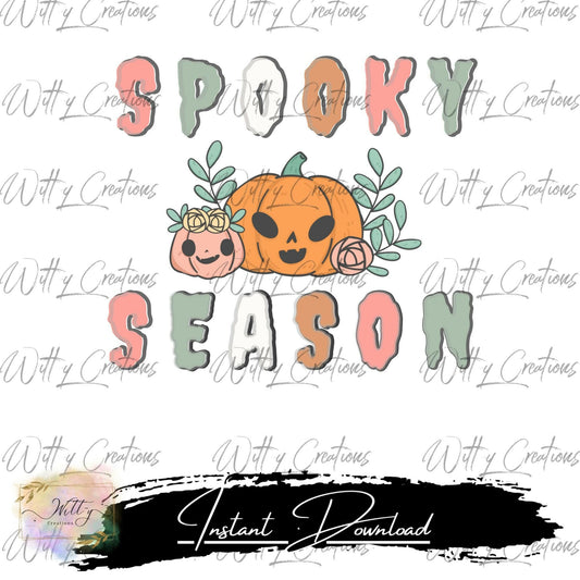 Pastel Spooky Season PNG - Cute Halloween Digital Art - Instant Download Printable Decor - Fall Autumn Clipart - DIY Crafts and Scrapbooking