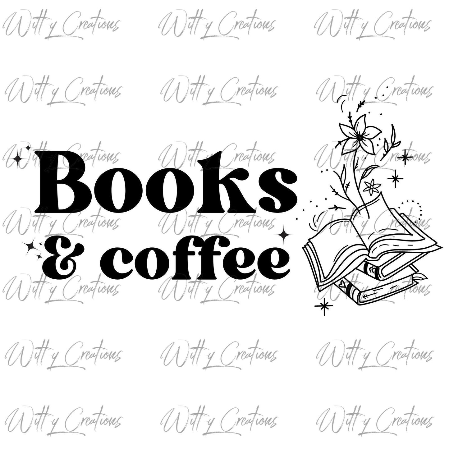 Cozy Books and Coffee Digital Print - Reading Clipart - Instant Download Art - Cafe Wall Decor - Book Lover Gift - Printable PNG