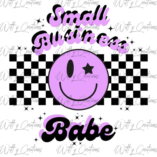 Small Business Babe Smiley Face PNG Digital Download- Instant Download- Entrepreneur Clipart- Boss Lady Art- Female Business Owner Graphic