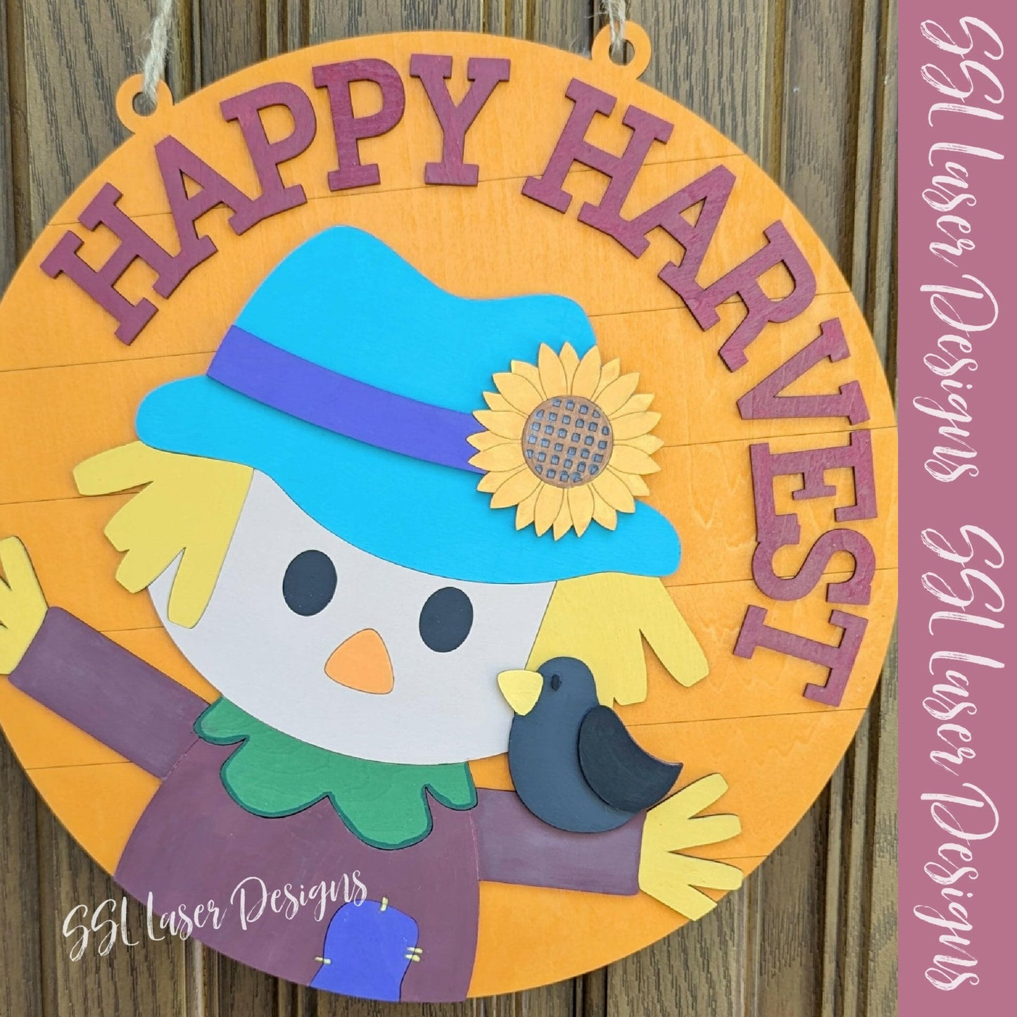 Scarecrow Door Sign Svg File, Fall Door Sign Laser Cut File, August Door Sign SVG File, Fall Sign SVG, August Sign SVG, Scarecrow Sign