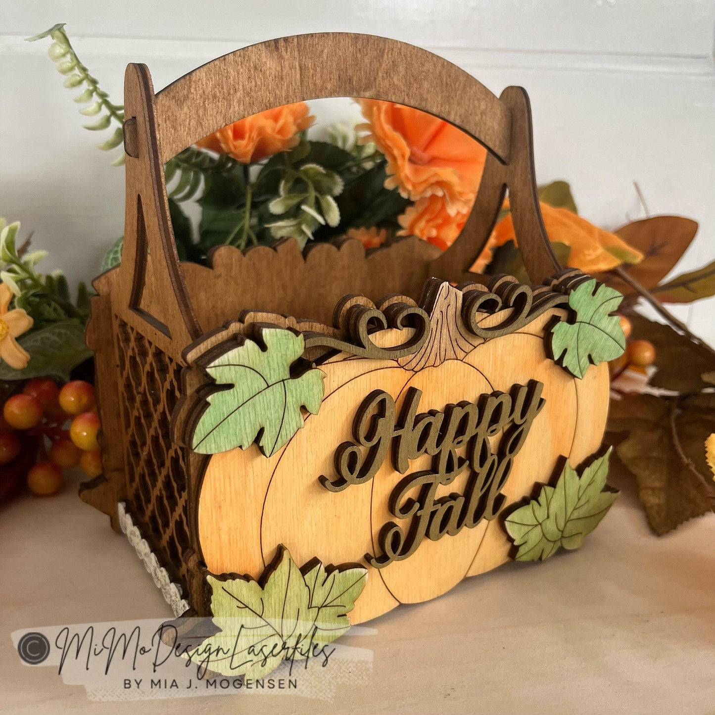 Pumpkin Autumn / Fall Baskets Bundle Big + Mini