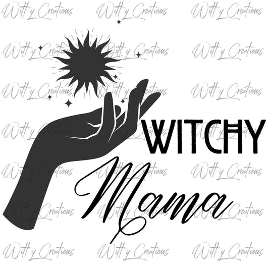Witchy Mama PNG Digital Download- Mystical Motherhood Art- Instant Print- Witchcraft Illustration- Magical Mother Print- DIY Craft Supply