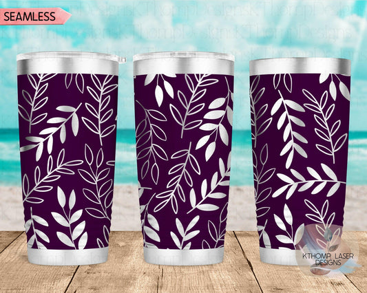 Abstract Leaves Laser Engraved Full Wrap Design for 20oz & 30oz Tumblers, Digital Download, SVG, Seamless Design, Tumbler Wrap For Rotary