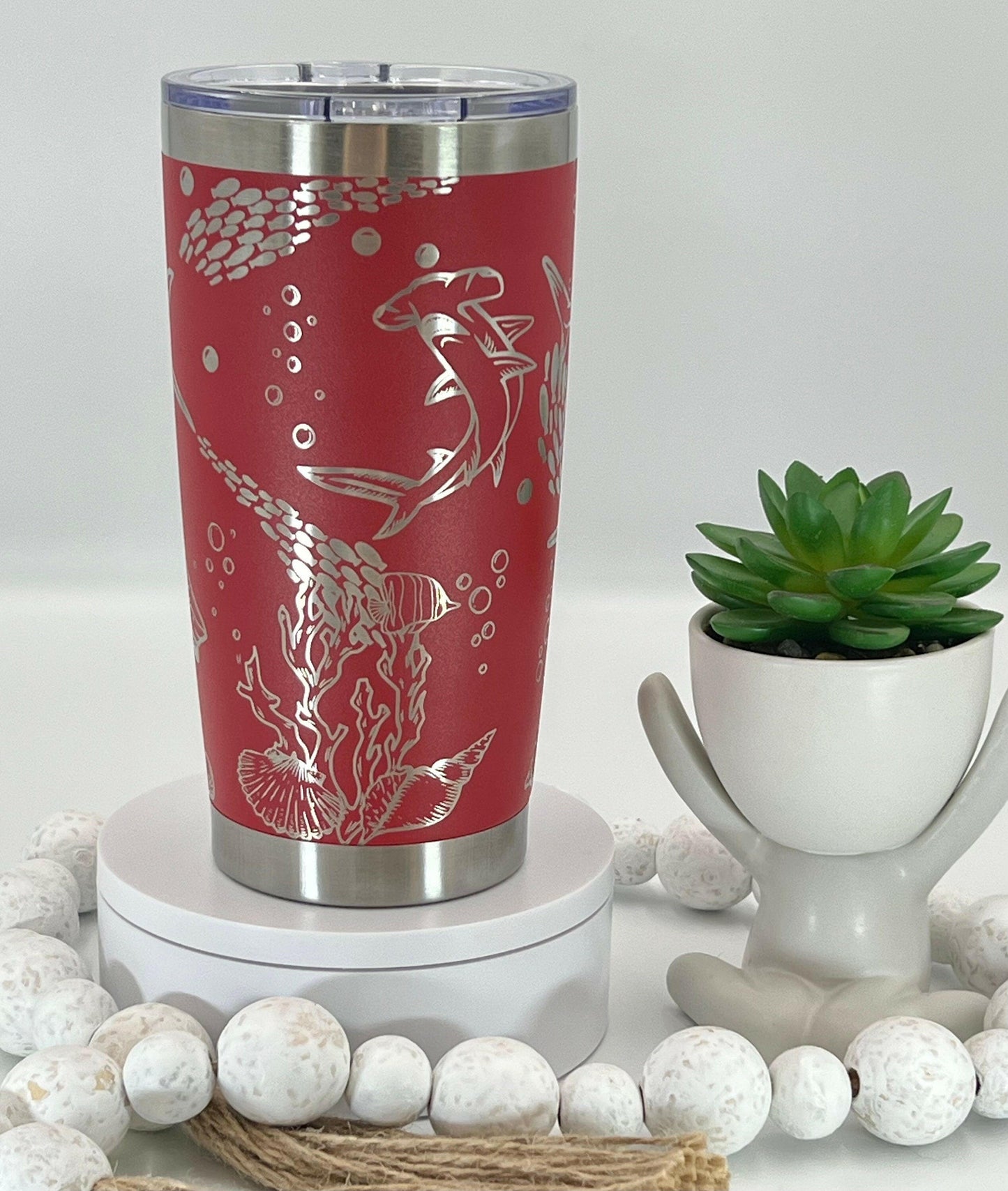 Sharks Laser Engraved Full Wrap Design for 20oz & 30oz Tumblers, Digital Download, SVG, Seamless Sharks Design, Tumbler Wrap For Rotary