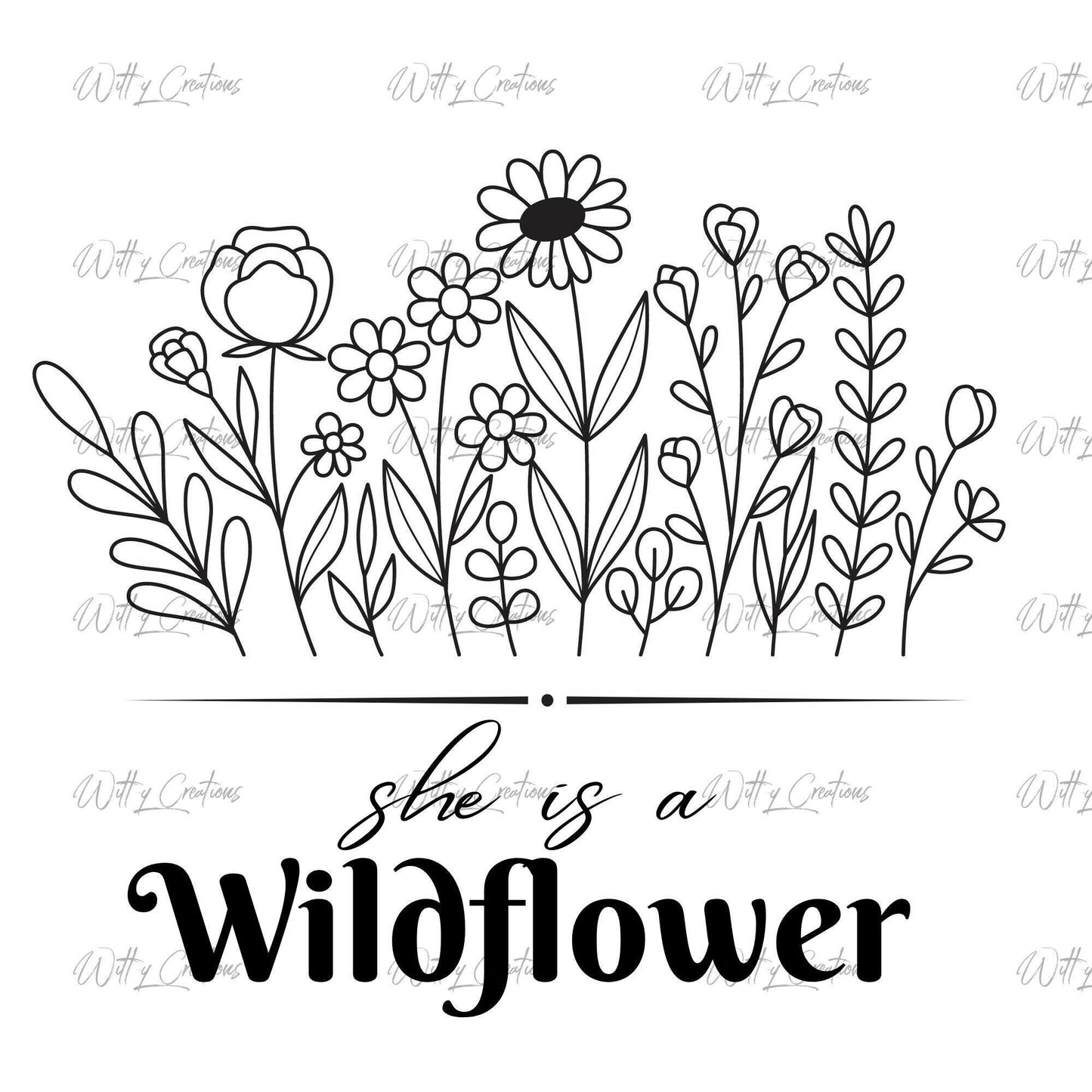 Captivating Wildflower Spirit: Stunning She Is A Wildflower PNG Digital Download - Embrace Nature's Beauty!